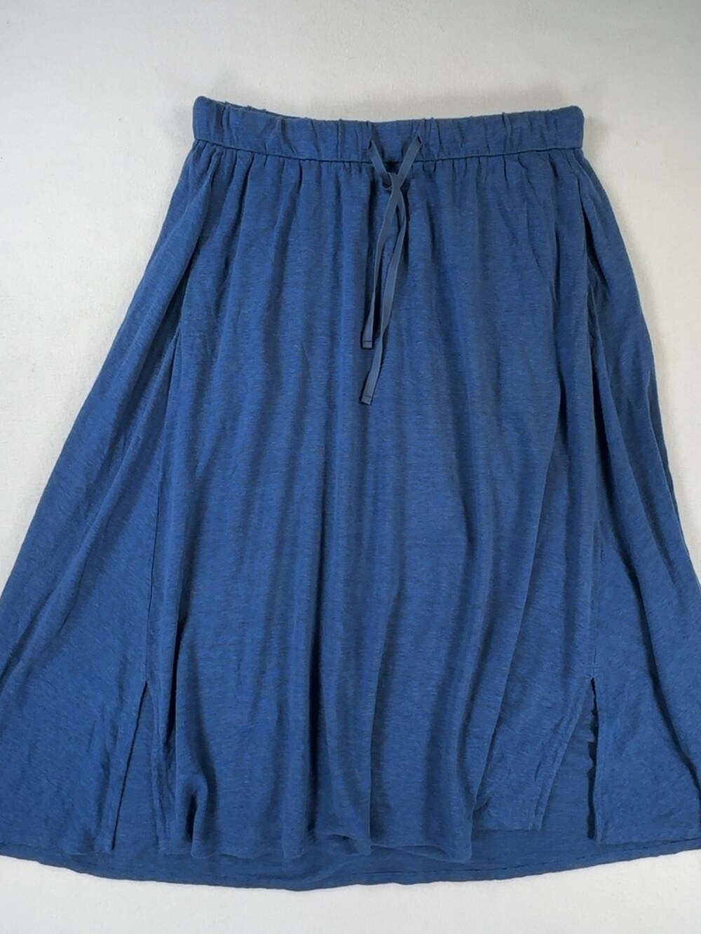 Eileen Fisher Midi Skirt Organic Linen Blue Women's Size Medium
